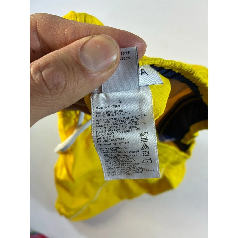 Nautica Swim Trunks Mens Large Yellow Mesh Lined Pockets Beach‎ Shorts